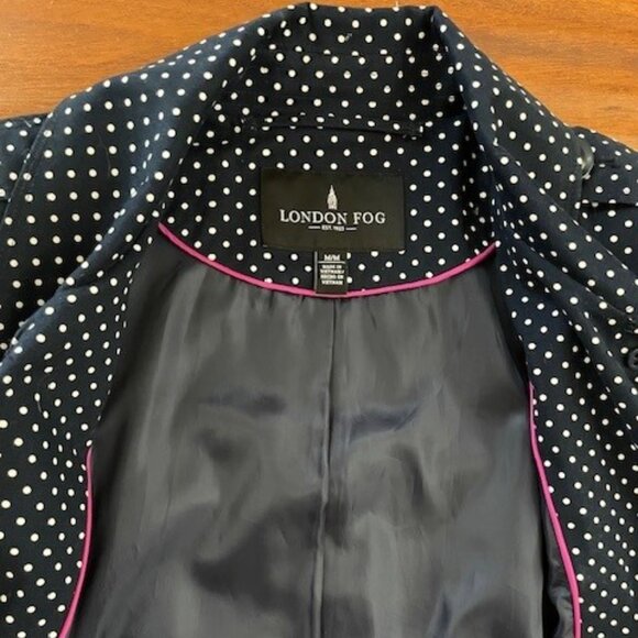 London Fog Polka Dot Single Breasted Trench Coat - Picture 10 of 13